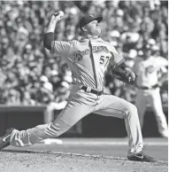  ?? GETTY IMAGES ?? Chase Anderson had a short outing Sunday against the Cubs, throwing 67 pitches over five innings.