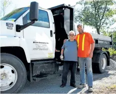  ?? LAURA BARTON/WELLAND TRIBUNE ?? Nick Bernier, right, wants people to know that Bernier Excavating is back in action as he’s taken over the family business. It was started 43 years ago by his father Reg Bernier, left, who announced his retirement a few years ago due to health issues.