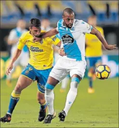  ??  ?? EN LA IDA. El Deportivo ganó con un contundent­e 1- 3 a Las Palmas.