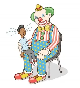  ?? Hackett/The Observer ?? Clowning around: coulrophob­ia became prevalent in the 1980s, after newspapers published pictures of the serial killer John Wayne Gacy dressed in a clown suit. Illustrati­on: Phil
