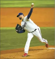  ?? AP file photo ?? Jordan Montgomery was 3-1 with a 2.90 ERA in six postseason games last season to help the Tex- as Rangers win the World Series.