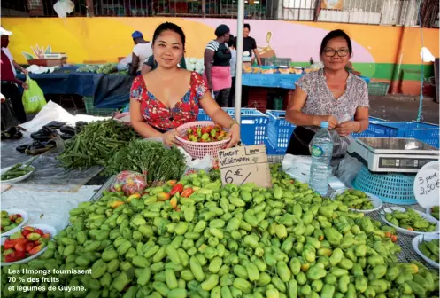  ??  ?? Les Hmongs fournissen­t 70 % des fruits et légumes de Guyane.