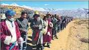  ?? HT PHOTO ?? Tashigang, a small hamlet in Himachal’s Kinnaur district, reported a 100% voter turnout in the last two elections.