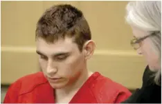  ??  ?? In this Feb. 19 file photo, Nikolas Cruz, accused of murdering 17 people in the Florida high school shooting, appears in court for a status hearing in Fort Lauderdale, Fla. Cruz was formally charged on Wednesday with 17 counts of first-degree murder,...