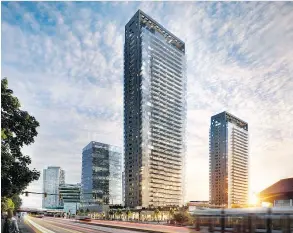  ?? SUPPLIED ?? King George Hub’s two soaring towers, designed by MCM Architects, feature a trellis-like ribbon wrapped around each structure. Homes range from 430 to 830 square feet and start at $299,900.