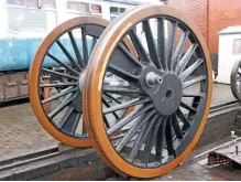  ??  ?? …old wheels repaired, new tyres shrunk to fit at Tyseley…