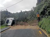  ?? SUPPLIED ?? A landslip near Michael Bennington’s home caused significan­t damage.