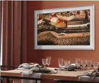  ??  ?? Samsung’s The Frame TV is designed to blend into the wall. Choose from the available genres or display your own images. There are thousands of ways to customise The Frame TV.