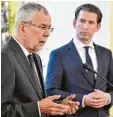  ?? Foto: afp ?? Gemeinsam empört: Österreich­s Bun despräside­nt van der Bellen (links) und Bundeskanz­ler Kurz.