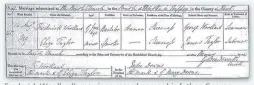  ??  ?? Frederick Woollard’s marriage record names his father, George