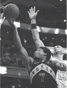  ?? PATRICK SMITH/GETTY IMAGES ?? Kyle Lowry and the Toronto Raptors finally got a playoff win in Washington, eliminatin­g the Wizards in Game 6 Friday.