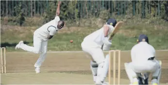  ??  ?? Hylton bowler Marlon Black in action at Seaham Park in the Durham and North East League.