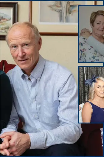  ??  ?? Liz Clark, who was told she had lung cancer, with husband Iain, left; Alison Daly, 58, with daughter Jenna Owens, top; Lisa Maher was diagnosed with cervical cancer aged just 25