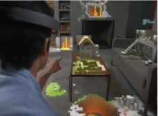  ??  ?? For all the pitch video’s promise of your entire vision being transforme­d, HoloLens’s prototype form is letterboxe­d. It’s fantastic tech, but less engaging than full VR