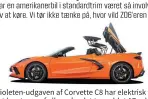  ?? ?? Cabriolete­n-udgaven af Corvette C8 har elektrisk tag, der nemt kan tages af eller på – det tager blot 17 sekunder.