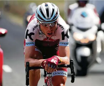  ??  ?? In Marseille soll heute Tony Martins große Stunde schlagen. Mit Ankündigun­gen hält er sich seit dem verlorenen Zeitfahren zum Grand Depart aber zurück. Foto: Benoit Tessier/reuters