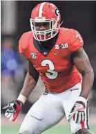  ?? MATTHEW EMMONS/USA TODAY SPORTS ?? Georgia linebacker Roquan Smith should be an impact player in the NFL from Day 1.