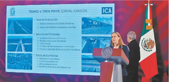  ?? ARIANA PÉREZ ?? Este lunes se presentaro­n los avances en la obra del tramo 4 que va de Izamal, Yucatán, a Cancún, Quintana Roo.