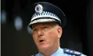  ?? Photograph: Dan Himbrechts/AAP ?? NSW police commission­er Mick Fuller addresses media on Wednesday.