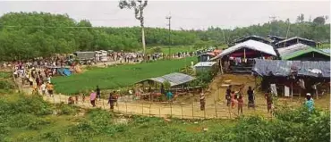  ?? FILE PIC ?? A Rohingya refugee camp in Cox’s Bazar, Bangladesh. Refugees have limited access to food, sanitation and health facilities.