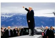  ?? EVAN VUCCI / ASSOCIATED PRESS ?? President Donald Trump at a campaign rally at Bozeman Yellowston­e Internatio­nal Airport in Belgrade, Mont., in 2018. The Great American Outdoors Act is up for a vote in the coming weeks.