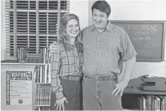  ??  ?? Zoe Perry and Lance Barber are Mary and George Sr., the otherwise-typical suburban parents of the short smarty-pants.