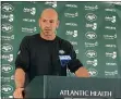 ?? DENNIS WASZAK JR. — THE ASSOCIATED PRESS ?? New York Jets head coach Robert Saleh speaks to reporters at the team’s NFL football training camp facility in Florham Park, N.J., Tuesday July 27, 2021.