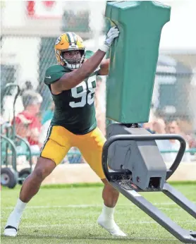  ?? MATTHEWS / USA TODAY NETWORK-WISCONSIN ?? Green Bay’s Chris Odom can play linebacker or line up as a defensive end.