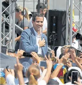  ?? EFE ?? Convocator­ia. El opositor Juan Guaidó, ayer, en un acto en Caracas.