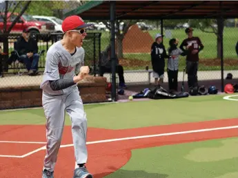  ?? Courtesy of Monica Greenfield ?? Matthew Greenfield, 17, plays baseball at Jason Jennings Adaptive Field in 2019. Greenfield has neurologic­al disorders because of a gene mutation and is also autistic.