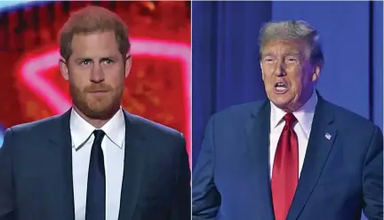  ?? Prince Harry and Donald Trump. ??