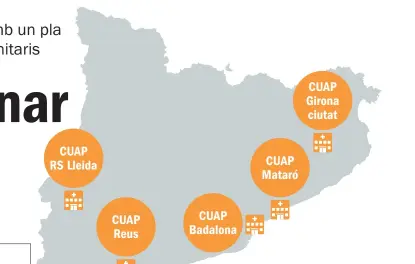  ??  ?? CINC NOUS CUAP. El Planuc preveu reforçar la xarxa assistenci­al amb cinc nous CUAP a Girona ciutat, Mataró, Badalona, Reus i a laRegió Sanitària de Lleida