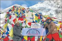  ??  ?? MAN ON A MISSION: Vilane on Mount Everest