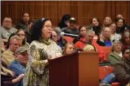  ?? MARIAN DENNIS — MEDIANEWS GROUP ?? An overwhelmi­ng number of attendees at Tuesday night’s town hall expressed support for the legalizati­on of recreation­al marijuana. The town hall was part of a listening tour to discuss the topic with residents of Montgomery County.