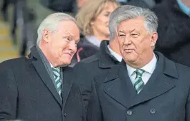  ??  ?? Chairman, Ian Bankier, with departing chief executive, Peter Lawwell
