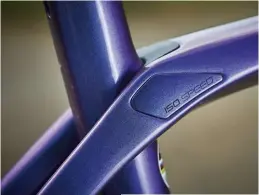  ??  ?? ABOVE IsoSpeed: a polymer-based decoupler that absorbs vibrations
RIGHT Looking pukka: neat internal cabling on this purple steed