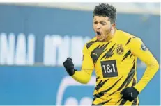  ?? FOTO: KÜGELER/AFP ?? Jadon Sancho erzielte für Dortmund in 104 Bundesliga­spielen 38 Tore und bereitete 51 weitere vor. Jetzt wechselt er zu Manchester United.