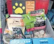  ?? ?? Foodbank goods for pets.