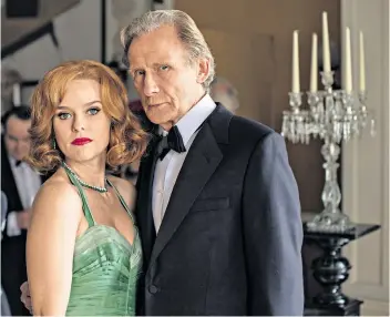  ??  ?? Whodunit? Gwenda (Alice Eve) and Leo (Bill Nighy) in Ordeal By Innocence