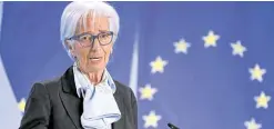  ?? —AFP ?? FIRST MOVER Christine Lagarde, president of the European Central Bank, gave hints that they might cut interest rates ahead of the US Federal Reserve.