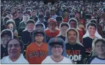  ?? NHAT V. MEYER — BAY AREA NEWS GROUP ?? Cardboard cutouts of fans are in seats before a Giants game in July.