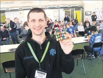  ??  ?? CHALLENGE SET: Rubik’s Cube world record holder Feliks Zemdegs impressed challenger­s and spectators at a Horsham West Speedcubin­g event on Saturday, winning five titles at the competitio­n. To see Feliks in action, visit www. theweeklya­dvertiser.com.au. Picture: PAUL CARRACHER