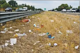  ?? PHOTO COURTESY OF CALTRANS ?? Officials say the problem of roadside litter and the cost of cleaning it up started before the pandemic.