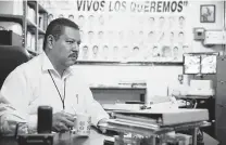  ??  ?? Raymundo Ramos, president of the Committee for Human Rights of Nuevo Laredo, is investigat­ing the 37 missing and 15 recovered bodies this year in the border city long roiled by cartel violence.