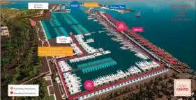  ??  ?? Le nouveau site de Port Canto permettra d’exposer plus de 120 voiliers, dont un fort contingent de catamarans.