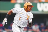  ?? TENNESSEE ATHLETICS PHOTO ?? Tennessee junior second baseman and leadoff hitter Christian Moore tied a program record during Tuesday's 10-0 downing of Belmont with his 24th home run of the season.