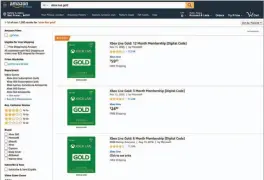  ??  ?? Amazon is one of the easiest places to purchase digital subscripti­on codes for Xbox Live Gold, but a couple of other online retailers are cheaper.