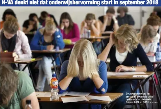  ?? FOTO ANP ?? De hervorming van het secundair onderwijs zorgt opnieuw voor discussie tussen N-VA en CD&V.