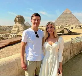  ?? ?? Ivanka Trump and Jared Kushner shared their holiday snaps from Egypt on Instagram.