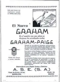  ??  ?? Anuncio publicitar­io (ABC Madrid, pág. 38, 7 de junio de 1930).